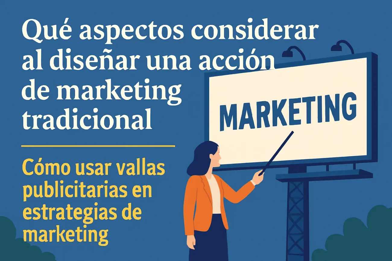 qué aspectos considerar al diseñar una acción de marketing tradicional Cómo usar vallas publicitarias en estrategias de marketing